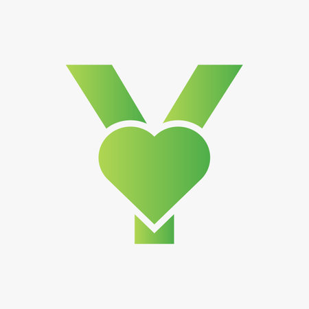 Letter Y Love Symbol And Heart Icon Concept Vector Templateのイラスト素材