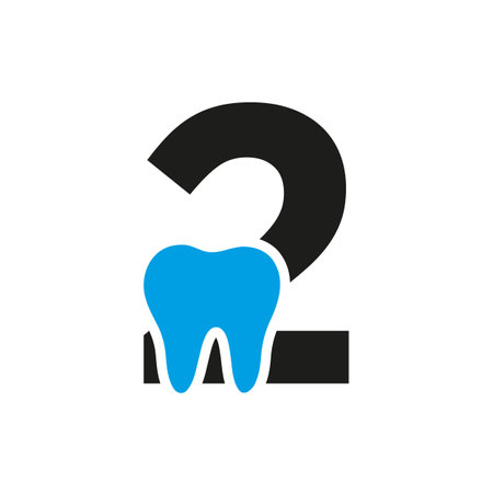 Letter 2 Dental Logo Concept With Teeth Symbol Vector Templateのイラスト素材