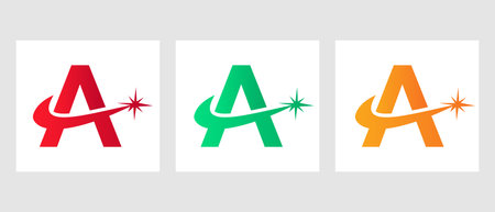 Letter A Spark Logo Design Vector Templateのイラスト素材
