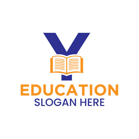Letter Y Education Logo Concept With Open Book Icon Templateのイラスト素材