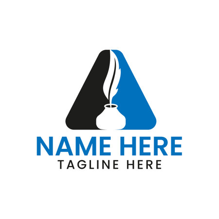 Letter A Art Logo Concept With Ink Bottle Icon Vector Templateのイラスト素材