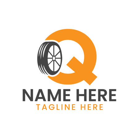 Letter Q Tire Logo For Car Repair  Automotive Motor Logo Design Vector Templateのイラスト素材