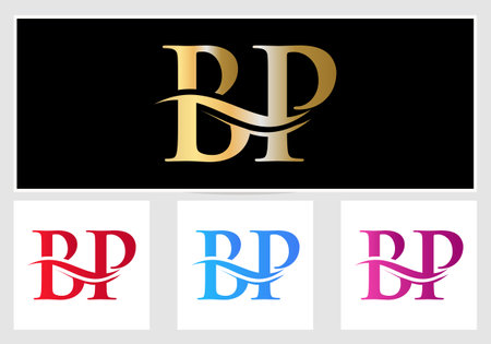 Initial Monogram Letter BP Logo Design. BP Logotype Templateのイラスト素材