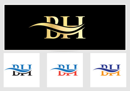 Initial Monogram Letter BH Logo Design. BH Logotype Templateのイラスト素材
