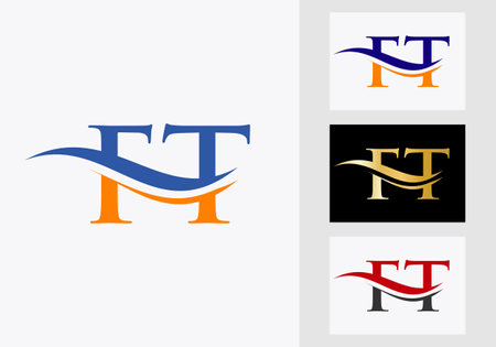 Initial Monogram Letter FT Logo Design. FT Logotype Templateのイラスト素材