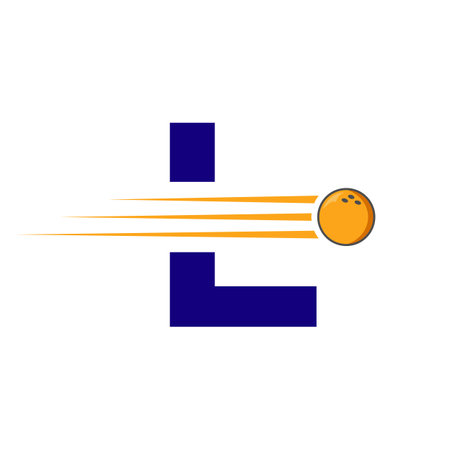 Initial Letter L Bowling Logo. Bowling Ball Symbol Vector Templateのイラスト素材