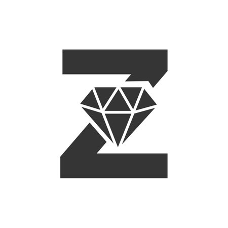 Letter Z Diamond Logo Design. Jewelry Logo With Diamond Icon Vector Templateのイラスト素材