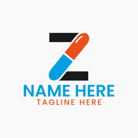Letter Z Medicine Logo Design Concept With Pile Symbolのイラスト素材