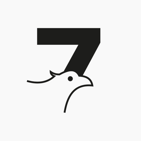 Initial Letter 7 Eagle Logo Design. Transportation Symbol Vector Template
