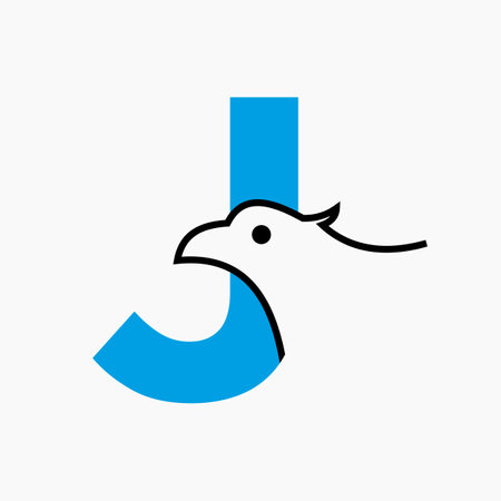 Initial Letter J Eagle Logo Design. Transportation Symbol Vector Templateのイラスト素材
