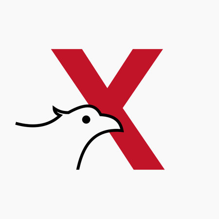 Initial Letter X Eagle Logo Design. Transportation Symbol Vector Templateのイラスト素材