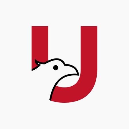 Initial Letter U Eagle Logo Design. Transportation Symbol Vector Templateのイラスト素材