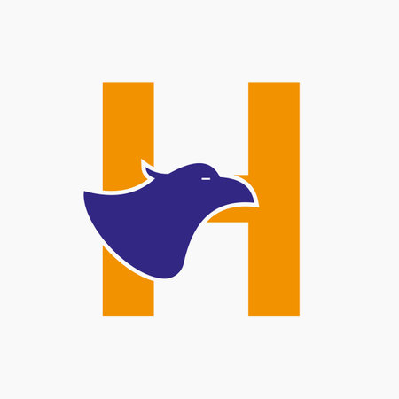 Letter H Eagle Logo Design. Transportation Symbol Vector Templateのイラスト素材