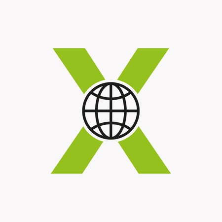 Letter X Global Logo Design. Global Logotype Symbol Vector Templateのイラスト素材