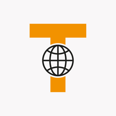 Letter T Global Logo Design. Global Logotype Symbol Vector Templateのイラスト素材