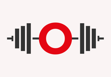 Letter O Fitness Logo Design. Gym And Fitness Club Symbol With Barbell Icon Templateのイラスト素材