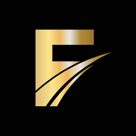 Initial F Letter Logo Design Symbol. Letter F Logotype Sign Templateのイラスト素材