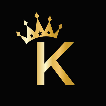 Letter K Luxury Logo With Crown Symbol. Crown Logotype Templateのイラスト素材