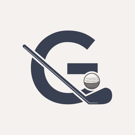 Letter G Hockey Tournament Logo. Ice Hockey Badge Logo Templateのイラスト素材