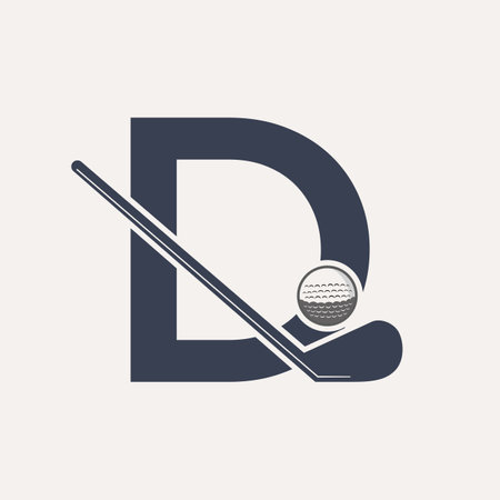 Letter D Hockey Tournament Logo. Ice Hockey Badge Logo Templateのイラスト素材
