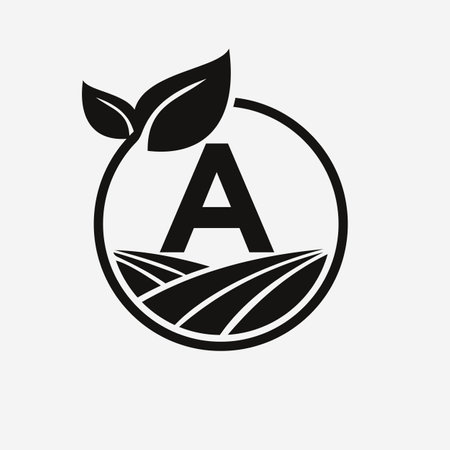 Letter A Agriculture Logo. Farming Logotype Symbol Templateのイラスト素材
