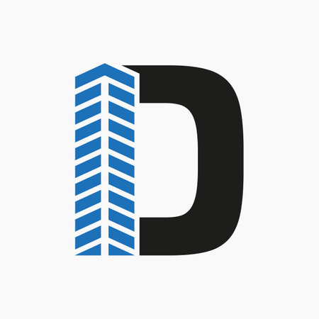Letter D Real Estate Logo Concept With Building Icon. Property and Housing Symbolのイラスト素材