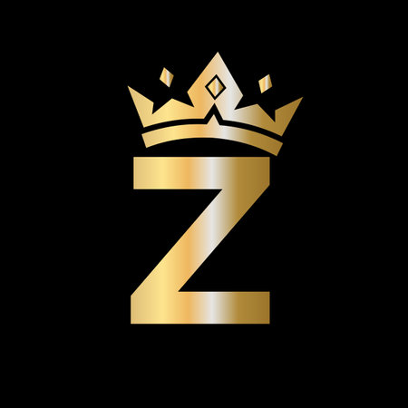 Letter Z Crown Logo. Crown Logo on Letter Z Vector Template for Beauty, Fashion, Star, Elegant, Luxury Signのイラスト素材