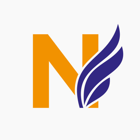 Letter N Wing Logo Design For Freight and Transportation Symbol. Wing Logotype Templateのイラスト素材