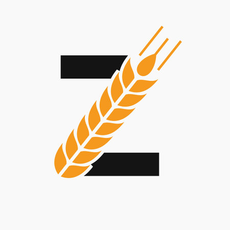 Letter Z Wheat Logo For Agriculture Symbol Vector Templateのイラスト素材