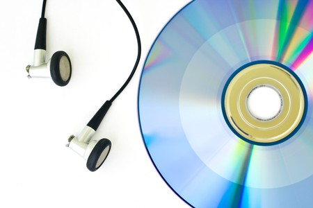 DVD and Earphoneの写真素材