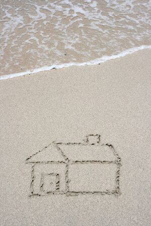 House on sandの写真素材