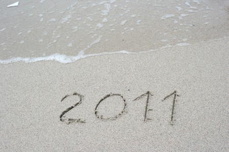 2011 on sandの写真素材