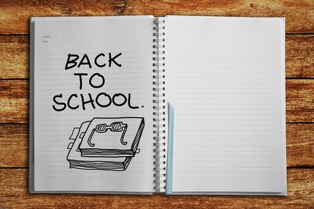 Back to school sketch in notebookの写真素材