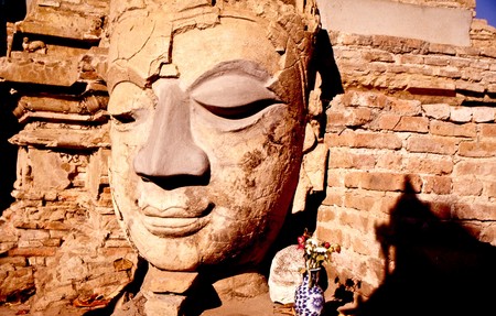 Ancient Buddha images, Chiang mai , Thailandの写真素材