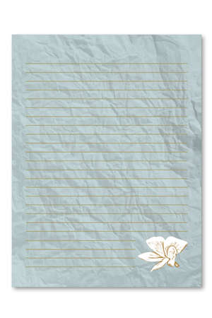 Blue note paper on white backgroundの写真素材