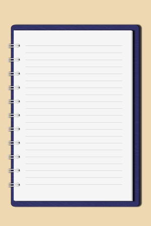 Blank notebook on color backgroundの写真素材