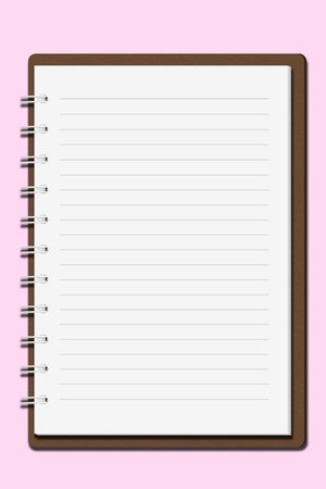 Blank notebook on pink backgroundの写真素材