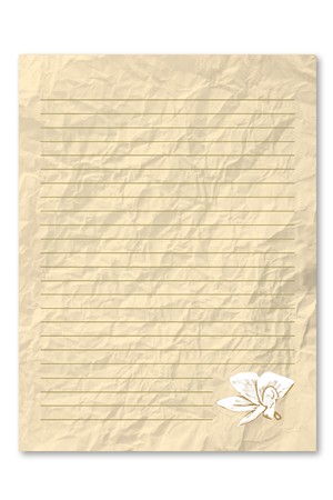 Yellow letter with flower graphicの写真素材