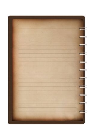 Old notebook on white backgroundの写真素材