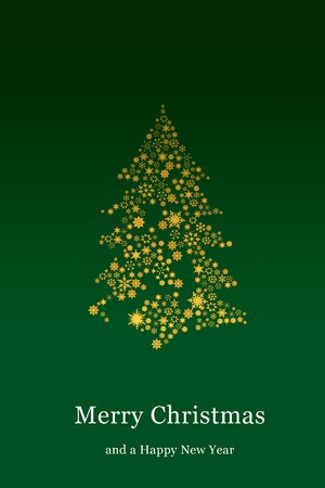 Christmas tree with green backgroundの写真素材
