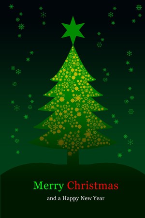 Christmas tree, greeting cardの写真素材