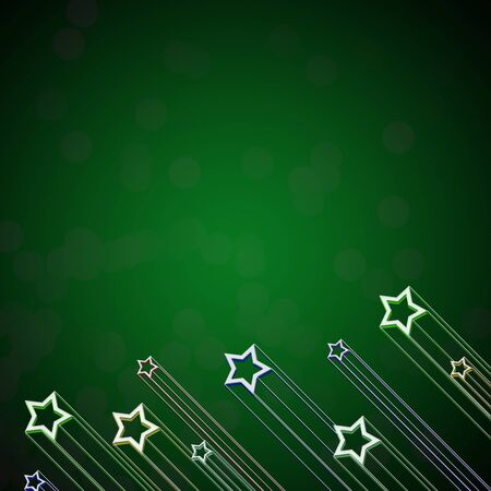 Rising star on green color backgroundの写真素材
