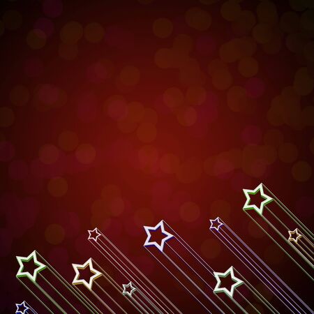 Rising star on red color backgroundの写真素材