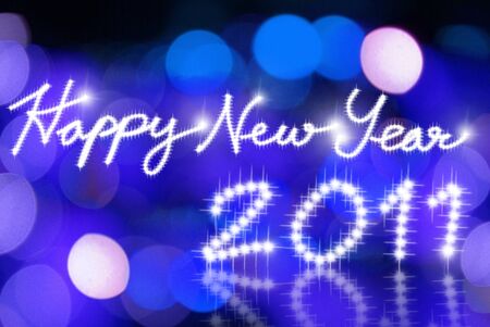 Happy new year 2011 blue lighting background の写真素材