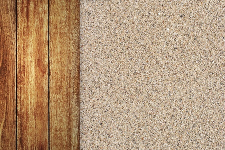 Wooden floor with sand texture backgroundの写真素材