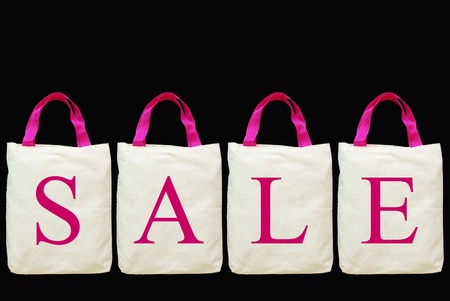 Sale letter on fabric shopping bagの写真素材