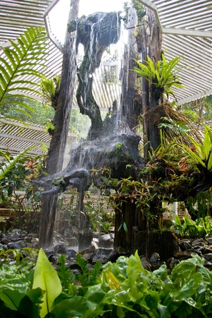 Decorative waterfall in the gardenの写真素材