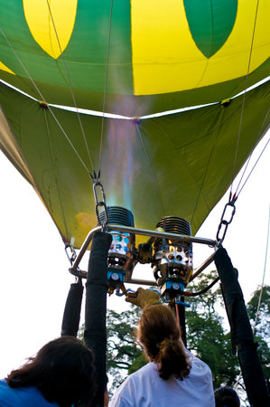 CHIANG MAI, THAILAND - NOV 26 : Participants blow up their balloons in the International Balloon Festival on November 26,2011 at the Prince Royals College in Chiang Mai Thailand.のeditorial素材
