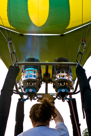 CHIANG MAI, THAILAND - NOV 26 : Participants blow up their balloons in the International Balloon Festival on November 26,2011 at the Prince Royals College in Chiang Mai Thailand.のeditorial素材