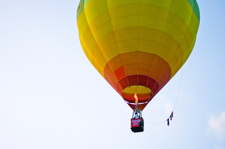 CHIANG MAI, THAILAND - NOV 26 : Balloon floating to sky during Thailand balloon festival 2011 at Prince Royal's college in Chiang Mai, Thailand on Nov 26, 2011.のeditorial素材